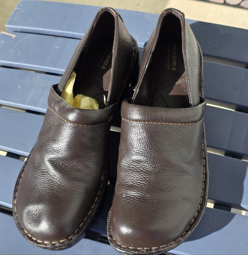 Sonoma WoMen Dark Brown Slip-On Loafers Sz 8.5M New Nursing - Picture 6 of 11